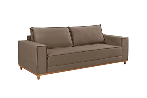 Sofá 4 Lugares 2,40m Living Madrid Estofados Arpaan Bege