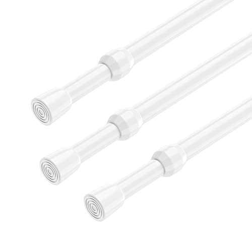 AIZESI Spring Tension Rods Adjustable 26 to 39 inch Tension Curtain Rod Small Tension Rod No Drilling Expandable Spring Loaded Curtain Tension Rod,Suitable for Doors and Windows 28 to 36 inch