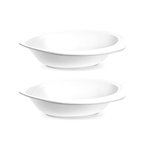 Milton Ambiant Melamine Bowl, White, Set of 2, 1500 ml Each, (12") | Easy to Clean | Durable Serving Bowl | Break Resistant | Dishwasher Safe | Snack Bowl | Salad Bowl