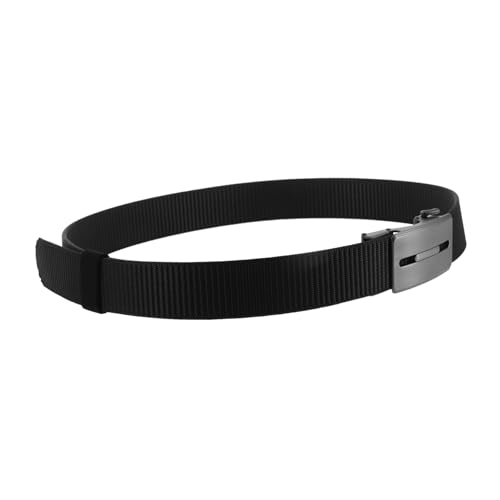 Men's Nylon Ratchet Belt Buckle Automatic Buckle Belt for Mens Casual Black Pants