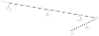 QAZQA Sistema de carril monofásico moderno blanco 5-luces - JEANA Aluminio/Acero/Plástico Alargada Adecuado para LED Max. 5 x 50 Watt