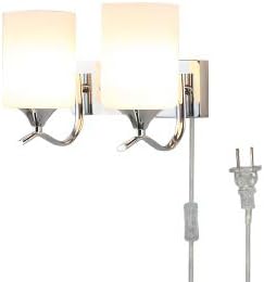 Kiven Plug- in Bathroom Vanity Lights Over Mirror, Two Lights Indoor Wall Sconce Lighting Fixture with Amber Sandstone Glass Shade, Oil Rubbed Bronze - Set of 1