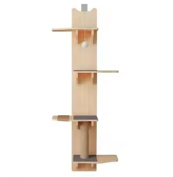 M/P Door Hanging Cat Shelf, 4-Tiers Vertical Cat Tree Over The Door, Over Door Cats Climber with Kitten Scratching Post, Pads, Tease Ball,Doors Cats Ladder for Indoor Kittens Jumping & Playing