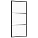 vidaXL Sliding Door, Transparent ESG Glass, Aluminium Frame, Barn Door for Home Living Room, Soft Stop, Black, 90 x 205 cm, 5 mm Glass Thickness, 24.03 kg, Assembly Kit Included