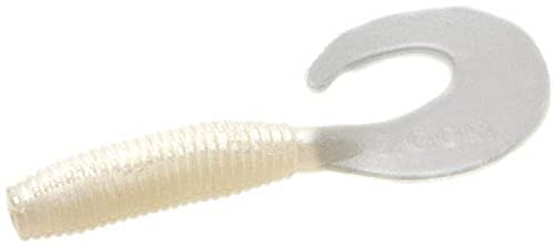 Zoom Bait 011045 Fat A-Poundert Curly Tail Grub, 3-Inch, 10-Pack, White Pearl