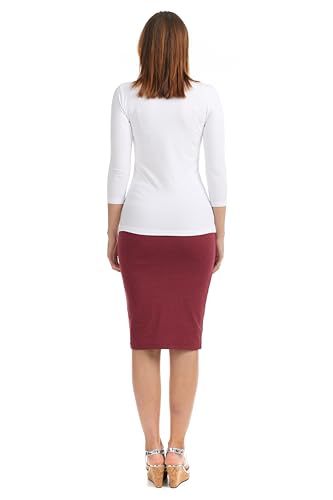 ESTEEZ Womens 3/4 Sleeve Cotton Snug Fit High Neck Base Layering T-Shirt4