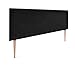 DHOME AQUALINE Testiera Liscia in Similpelle o Tessuto con Gambe Testiera Testiera Imbottita Letto di Lusso (160x105cm con Gambe (Letti 150/160), Tessuto Nero)