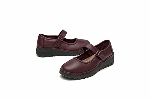 Image of VJH confort Women s Mary Jane Flats, Breathable Comfort Round Toe Low Heel Slip-on Light Weight Walking Shoes