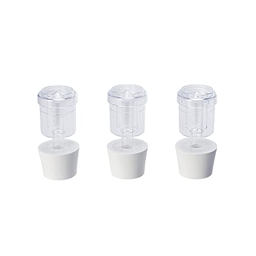 North Mountain Supply 2-Piece Airlocks with #7 Rubber Stoppers for Fermentation - Airlocks for Wine Making, Brewing Beer, and Fermenting Foods - 3 Pack