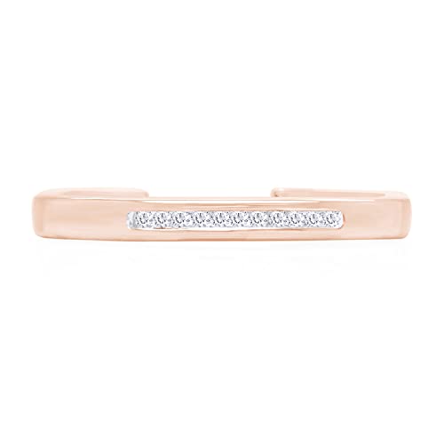 Affy MNO-CST1704-RG 14K Rose Gold Over Sterling Silver Channel Set Round White Natural Diamond Accent Toe Ring Adjustable cover