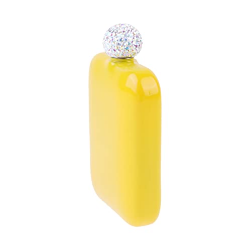 Clispeed Stainless Steel Flask Camping Flask Crystal Flask Stainless Steel Hip Flask Drinking Flask Small Flagon Wine Bottle Mini Wine Pot Miss Yellow Whisky Metal Flask For Backpacking #TOP5
