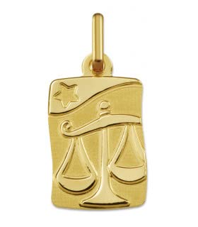 Médaille Zodiaque Or BALANCE Argyor pendentif astrologique bas relief or 750