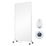 Bringer Infrarotheizung 1000 Watt mit Standfüßen - Infrarotheizung Standgerät mit Thermostat und Fernbedienung - Mobile Elektroheizung Energiesparend - 3 Jahre Garantie, TÜV - Deutsche Qualitätsmarke