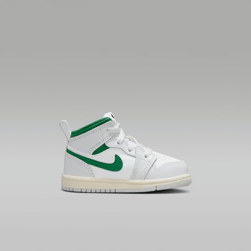 Jordan 1 Mid Baby/Toddler Shoes (DQ8425-142, Summit White/Pure Platinum/Sail/Pine Green)3