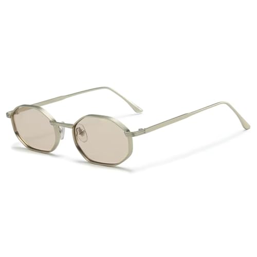 Lunettes de soleil rétro hexagonales en métal finitions premium
