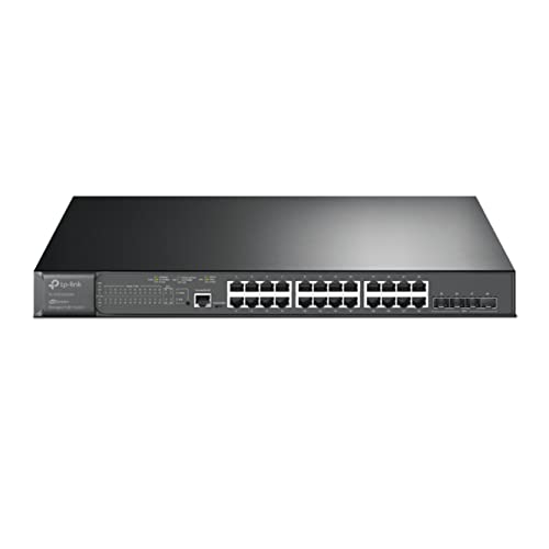 TP-Link TL-SG3428XMP | Jetstream 24 Port Gigabit Smart Managed L2+ PoE switch | 24 PoE+ Port @384W, 4 * 10GE SFP+ Slots | Support Omada SDN | IPv6 and Static Routing