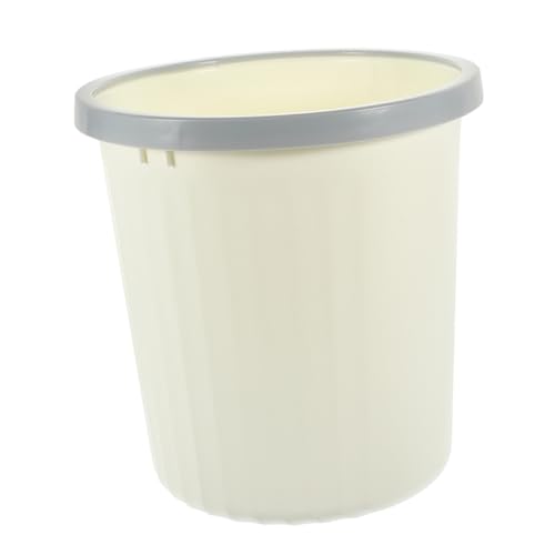 Caneca de basura rectangular beige para oficina y hogar miniatura 1