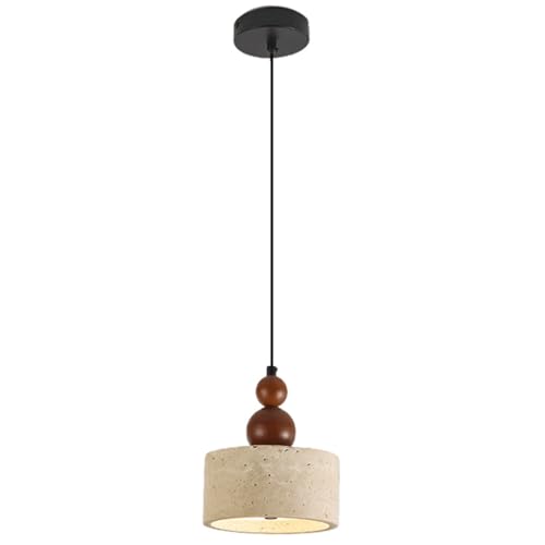 Suspension travertin jaune Wabi-Sabi luminaire rétro îlot cuisine