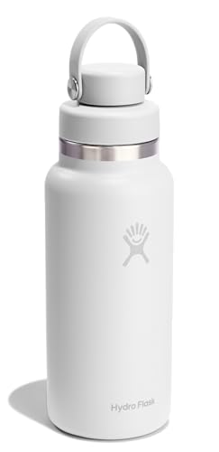 Image of Hydro Flask Water Bottle - Insulated Stainless Steel - Wide Mouth Flex Chug Lid, Non Spill, Leakproof in 32 Oz Tonal White