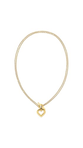 Tommy Hilfiger Jewelry Collier Chaîne Double pour Femme en Or Jaune avec un Pendentif en Forme de Cœur - 2780968