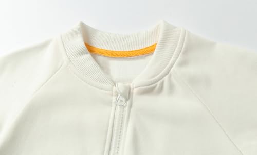 LittleSpring Neutral Boys Girls Bomber Jackets Zip Up Cotton Casual Varsity Jacket3