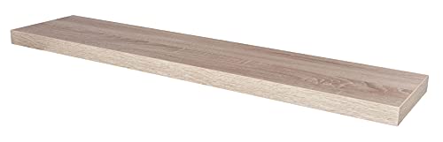 Wandboard Bobby Sonoma Eiche - sägerau Dekor 100cm Deutsche Herstellung Schablone und Schrauben Wandregal Regal Wandbord