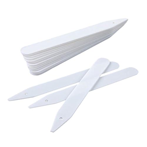 KINGLAKE 100 Pcs 4.7 Inch Thick Plastic Plant Labels - Garden Stakes with Waterproof Plant Identification Tags for Seedling, Vegetable White