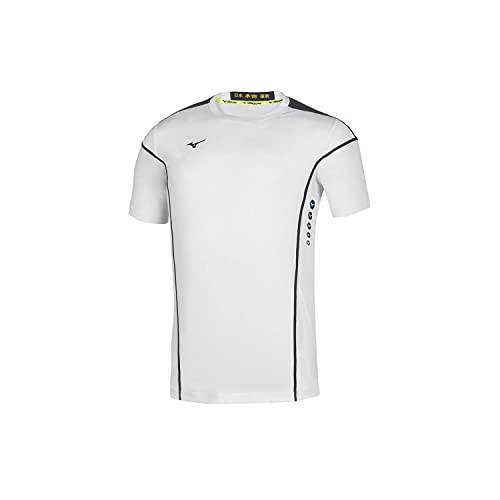 Mizuno Hex RECT tee para Hombre Color White/Navy Talla L