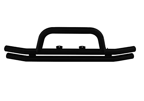 RAMPAGE PRODUCTS Double Tube Front Bumper for Jeep Wrangler JK/JL | Hoop, Steel, Black | 86620 | Fits 2018-2025 Wrangler JL/JLU / 2007-2018 Wrangler JK/JKU / 2020-2025 Jeep Gladiator JT