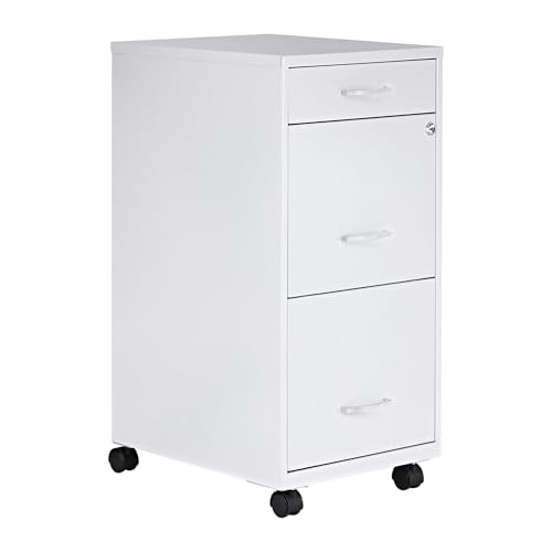 Lorell LYS SOHO Box/File/File Mobile White File Cabinet, 3 Drawer,
