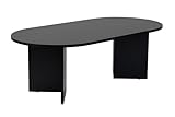 Hanah Home Élégante Table à café Noire, 119 cm x 39,8 cm x 60 cm, 100% mélamine, épaisseur 18 mm, Design Moderne pour Salon et Salon