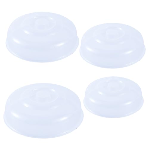 4pcs Couvre d'éclaboussures micro-ondes 4 taille Rond Couvre micro-ondes clairs Couvercle des aliments en plastique Couvercle de garde d'éclaboussures résistants à la chaleur avec poignée de poigné