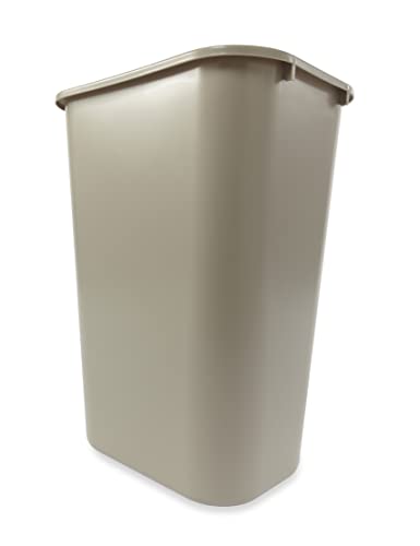 Image of Rubbermaid Commercial Products 41QT /10.25 GAL Wastebasket Trash Container, for Home /Office /Under Desk, Beige (FG295700BEIG) (Pack of 3)