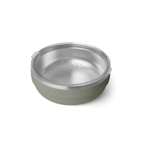 Image of YETI Rambler Low Bowl, Vacuum Insulated, Stackable and Nestable Stainless Steel Bowl with Lid, 3.6 Quart, Pampa Green