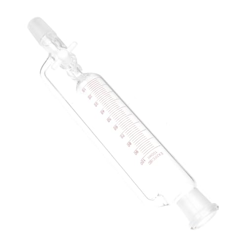 TOPPERFUN High Grade Glass Cylindrical Separatory Funnel with Tapered Design for Liquid Separation in Science Labs and Industrial Use Stable Base Laboratory Glassware