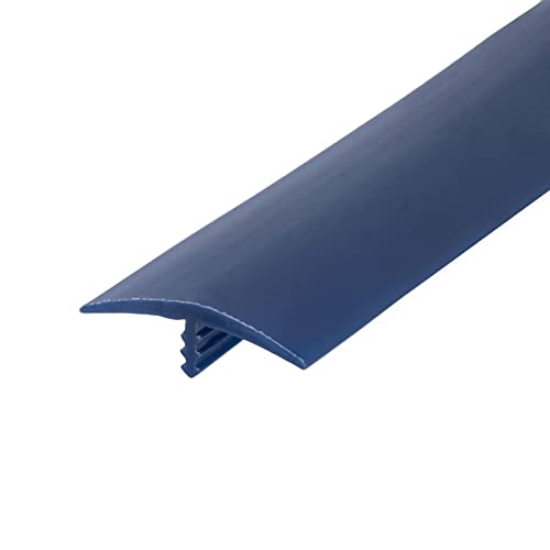 Outwater Plastic T-molding 1-1/4 Inch Royal Navy Blue Flexible Polyethylene Center Barb Tee Moulding 25 Foot Coil