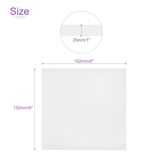 Image of DMiotech 6 x 6 x 1 Inch Plastic UHMW Sheets, Ultra High Molecular Weight Polyethylene, Opaque White Polyethylene Board for Automotive, Chemical, Manufacturing, DIY Home Kitchen