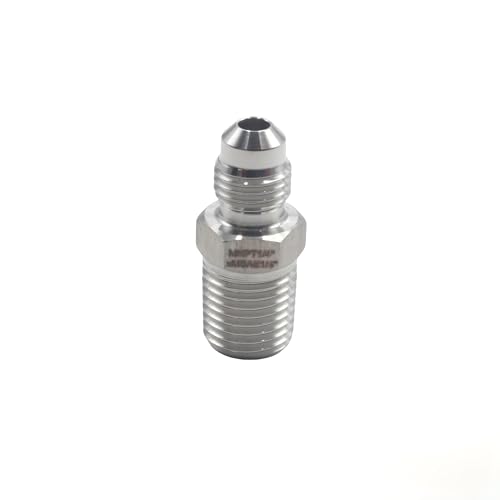 Image of HFS(R) 1 /4 inch NPT Male to 1 /4 inch SAE Male Flare Tubing Adapter Hose Connector Pipe Fittings 304 Stainless Steel