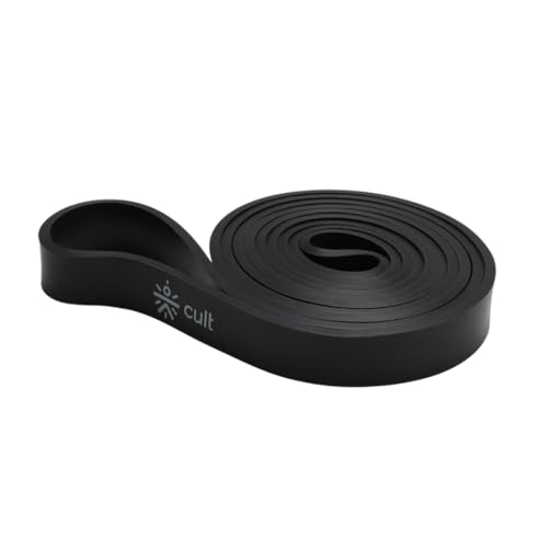 Image of Cult Black Resistance Band (11-30 kg) Black Medium Resistance Fitness Band for Stretching, Pull-Ups, Strength Training, Home & Gym Workouts for Men & Women