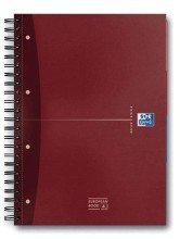 Lot de 5 Oxford - Cahier reliure spirale 24,5 x 30 cm - couverture rigide - petits carreaux - 240 pages