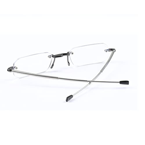 Klappbare Lesebrille mit Etui, für Männer und Frauen, tragbar, schlank, stilvoll, blaues Licht blockierend, schlanker Taschenleser (Größe: 3,0 x)