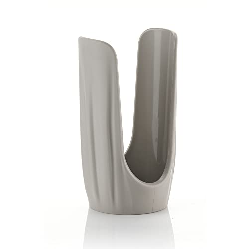 Guzzini - Tierra, Portabicchieri in Plastica Riciclata - Grigio Tortora, ø9,5 x h18,5 cm - 197600158