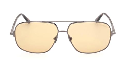 Tom Ford Sunglasses FT 1096 Tex 08E Shiny Gunmetal, Havana, t Logo/Photochro2