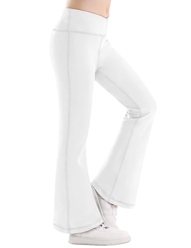Girl's Leggings Flare Yoga Pants High Waisted Toddler Kids Youth Elastic Soft Bootcut Pants Solid Color