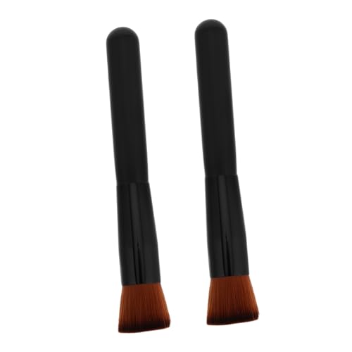 FRCOLOR Foundation Makeup Brush Set 2pcs Flat Concealer Brushes Professional Soft Korean Makeup Tools Portable Easy to Clean