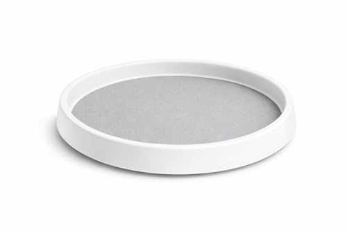 Drehteller Küche 25 5 cm 360 drehbar rutschfestes Gewürzregal für Schrank und Arbeitsplatte Organizer für Gewürze Öl und Saucen weiß