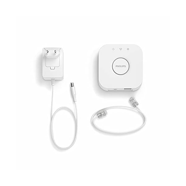 Philips Hue Bridge weiß, intelligentes Steuerelement des Hue Systems, steuerbar per App, ZigBee Technologie – Bild 3