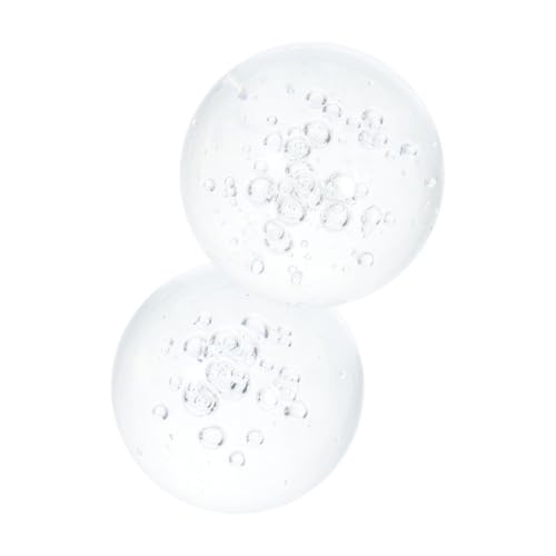 BESTonZON 2piezas De Vidrio Decorativos Transparentes Esfera De para Escritorio Fuente De Agua De Interior Accesorio De Decoración para Mesa Bolas