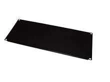 4u blank panel Fits 19" rack cabinets Black powder coat painted steel