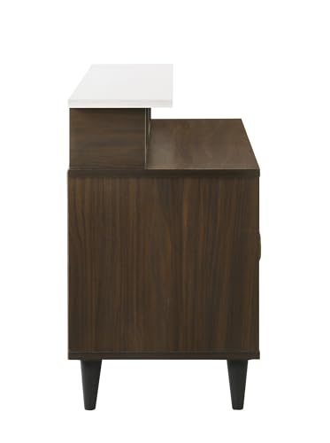 Image of DeckUp Capella Engineered Wood TV Unit (Walnut & White, Matte Finish)